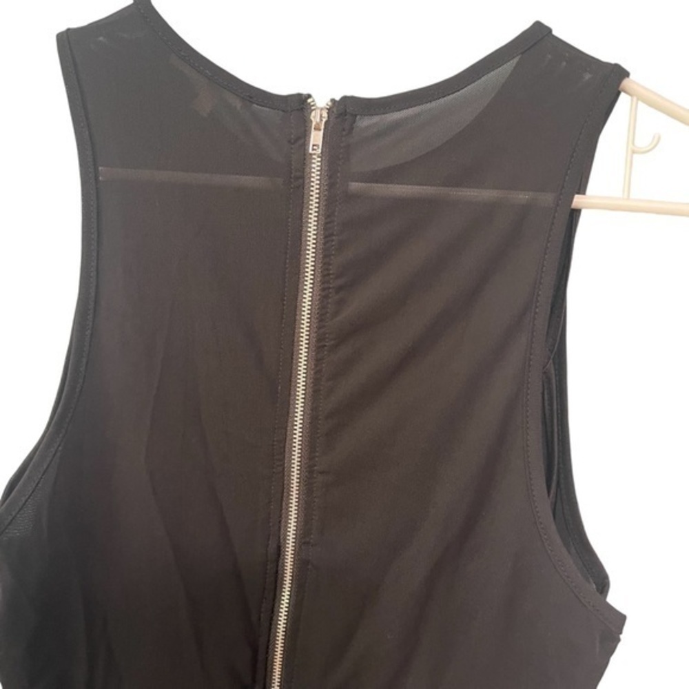 Bleuh Ciel Black Sleeveless Midi Dress with Illusion Mesh Neckline. Juniors L - Picture 8 of 9